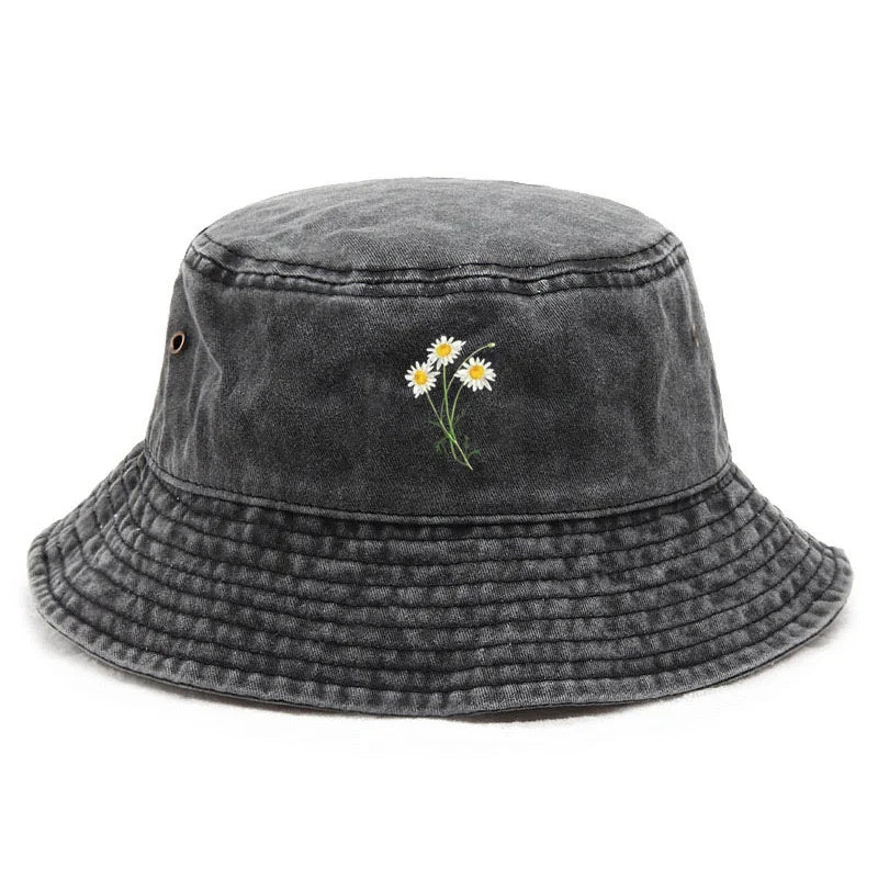 Customize Flower Cotton Washed Bohemian Garden Party Bucket Hat