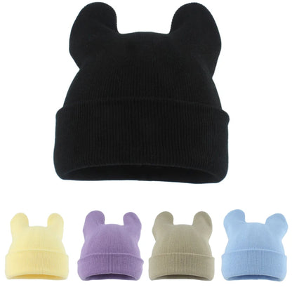 Korean Cute Cat Ear Knit Bucket Hat