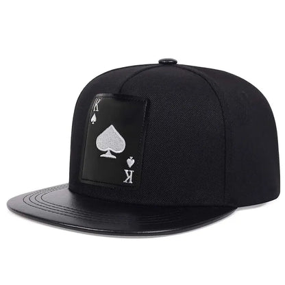 Pu Leather Peach Heart K Snapback Cap