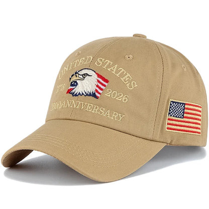 American 250th Anniversary Eagle Embroidered Baseball Cap