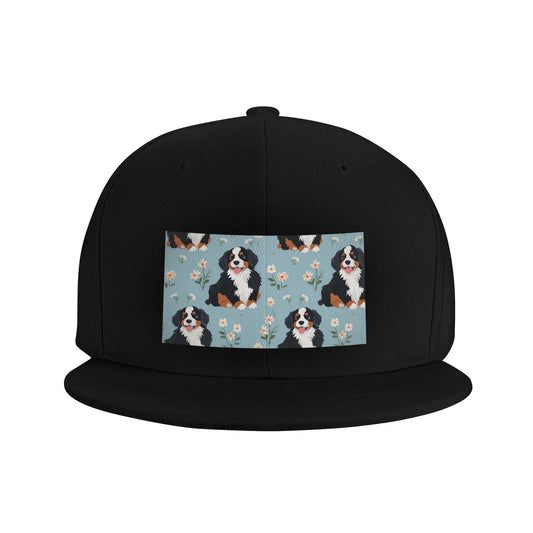 Cute Bernese Mountain Dog Cartoon Pattern Snapback Cap