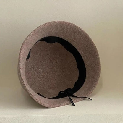 British Retro Elegant Wool Fisherman Bucket Hat