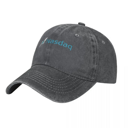 Nasdaq Logo Knitted Denim Trucker Baseball Cap