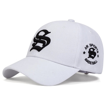 Unisex Gothic S Letter Embroidery Side AR SPORT Baseball Caps
