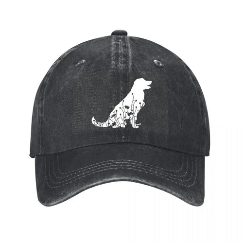 Vintage Washed Cotton Dog Pattern Baseball Cap