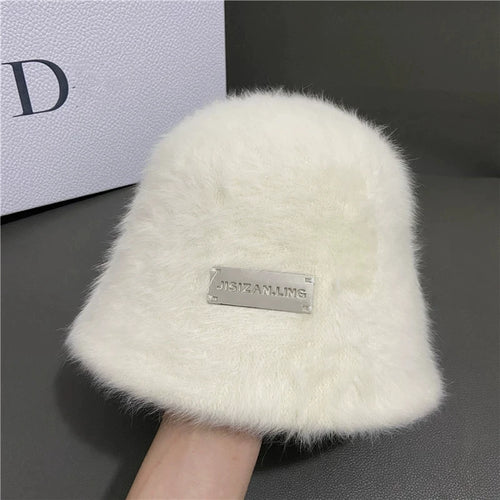 Faux Rabbit Fur Bucket Hat