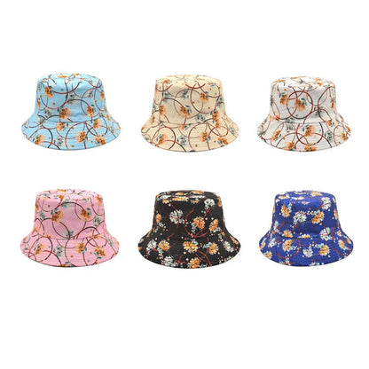 Polyester Flower Print Bucket Hat for Women