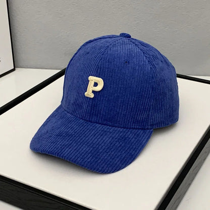Corduroy Letter Baseball Cap