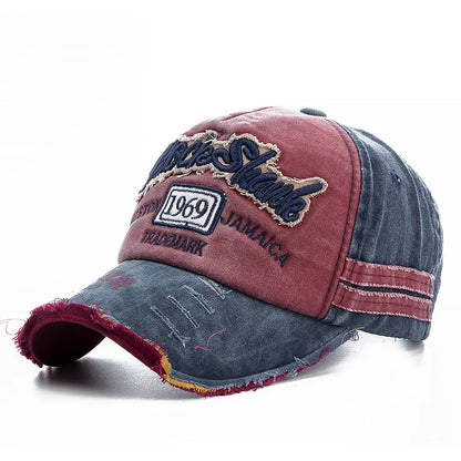 Washed Cowboy Letter Cotton Baseball Cap
