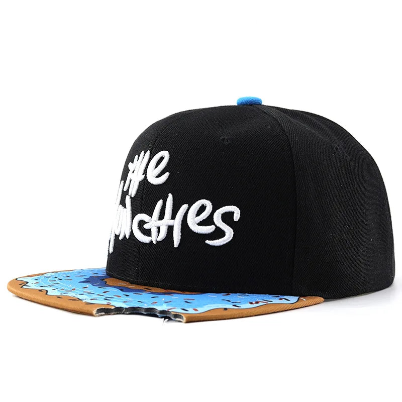 Doughnut Embroidered Hip Hop Snapback Cap