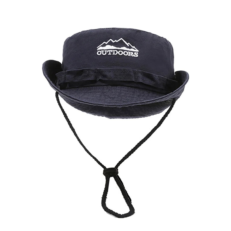 Wide Brim Letter Print Fisherman Bucket Hat