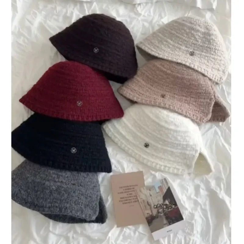 Unisex Knitted Winter Warm Fisherman Bucket Hat