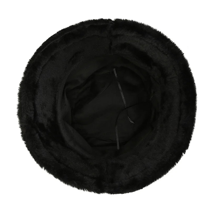 Warm Thick Solid Color Women's Bucket Hat