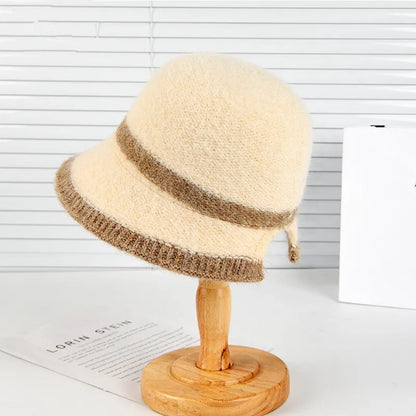 Korean Plush Knit Winter Bucket Hat