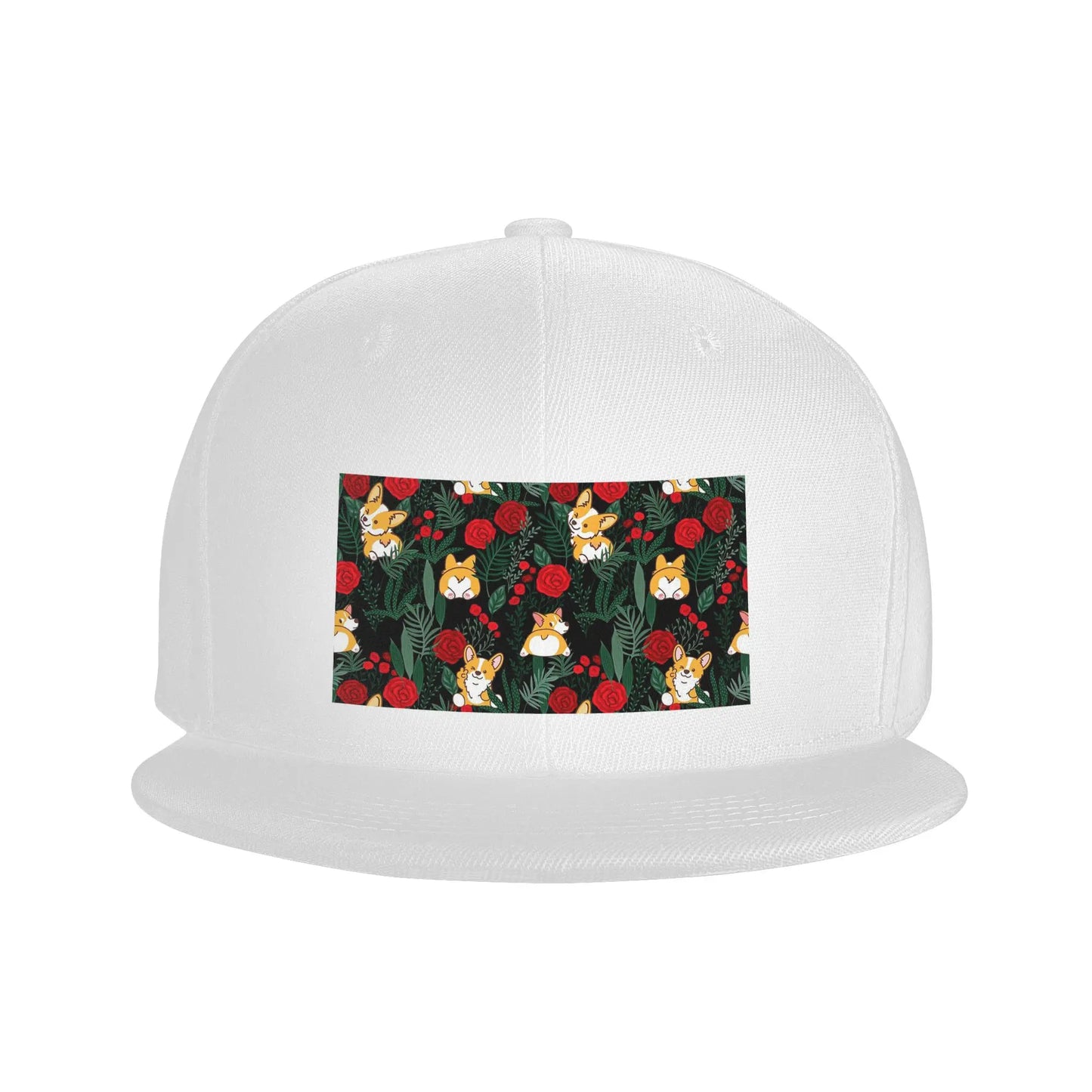 Corgi Dog Garden Scene Breathable Snapback Cap