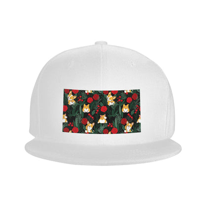 Corgi Dog Garden Scene Breathable Snapback Cap