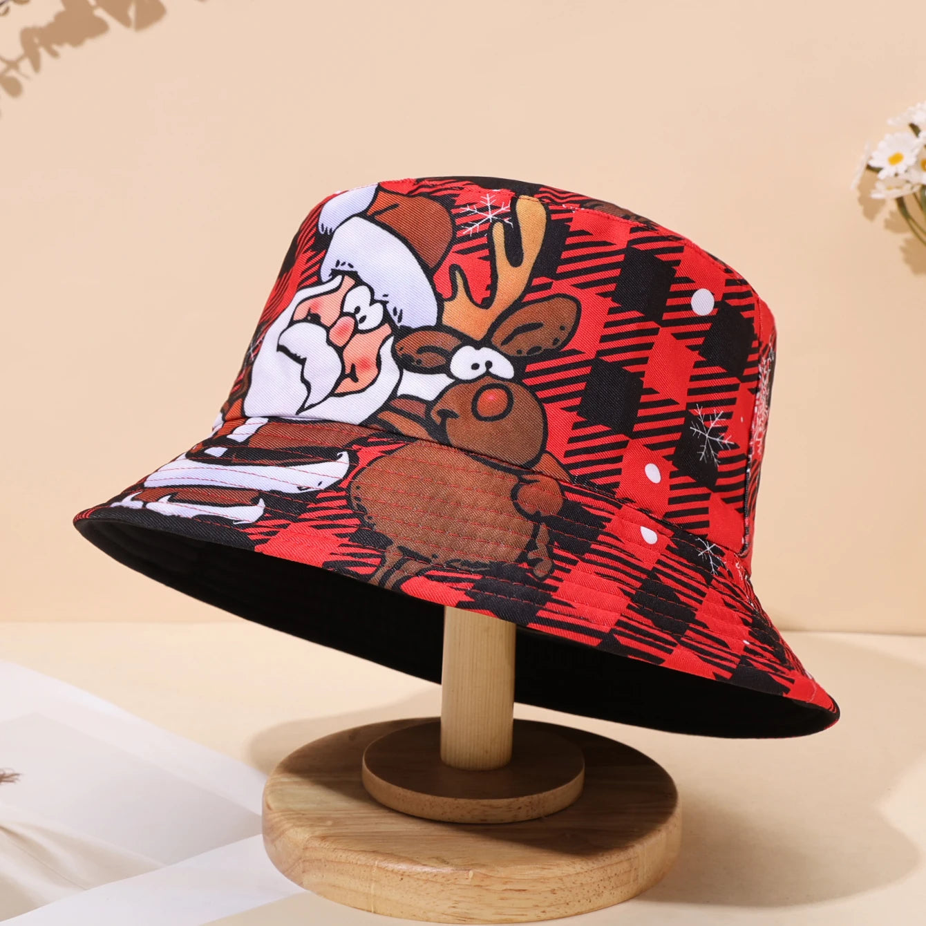 Santa Claus Printed Christmas Bucket Hat