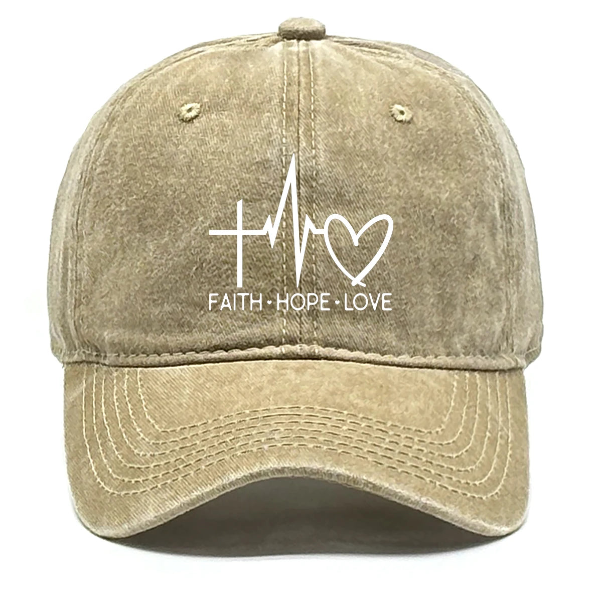 Faith Hope Love Print Adjustable Baseball Cap