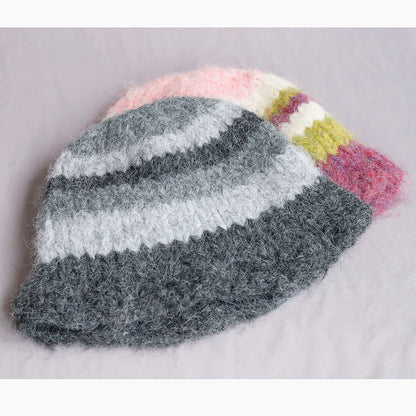 Korean Crochet Flower Winter Bucket Hat
