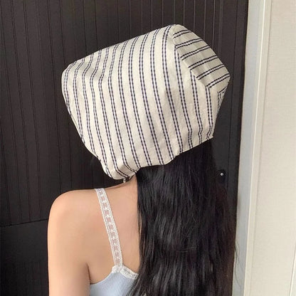 Large Brim Foldable Korean Striped Bucket Hat