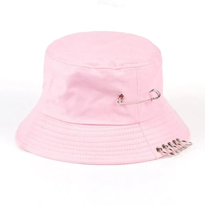 Solid Color Iron Ring Bucket Hat