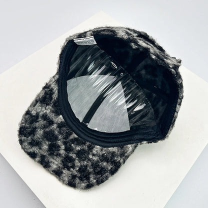 Check Leopard Print Baseball Cap