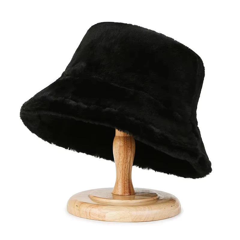 Korean Lamb Faux Fur Winter Bucket Hat