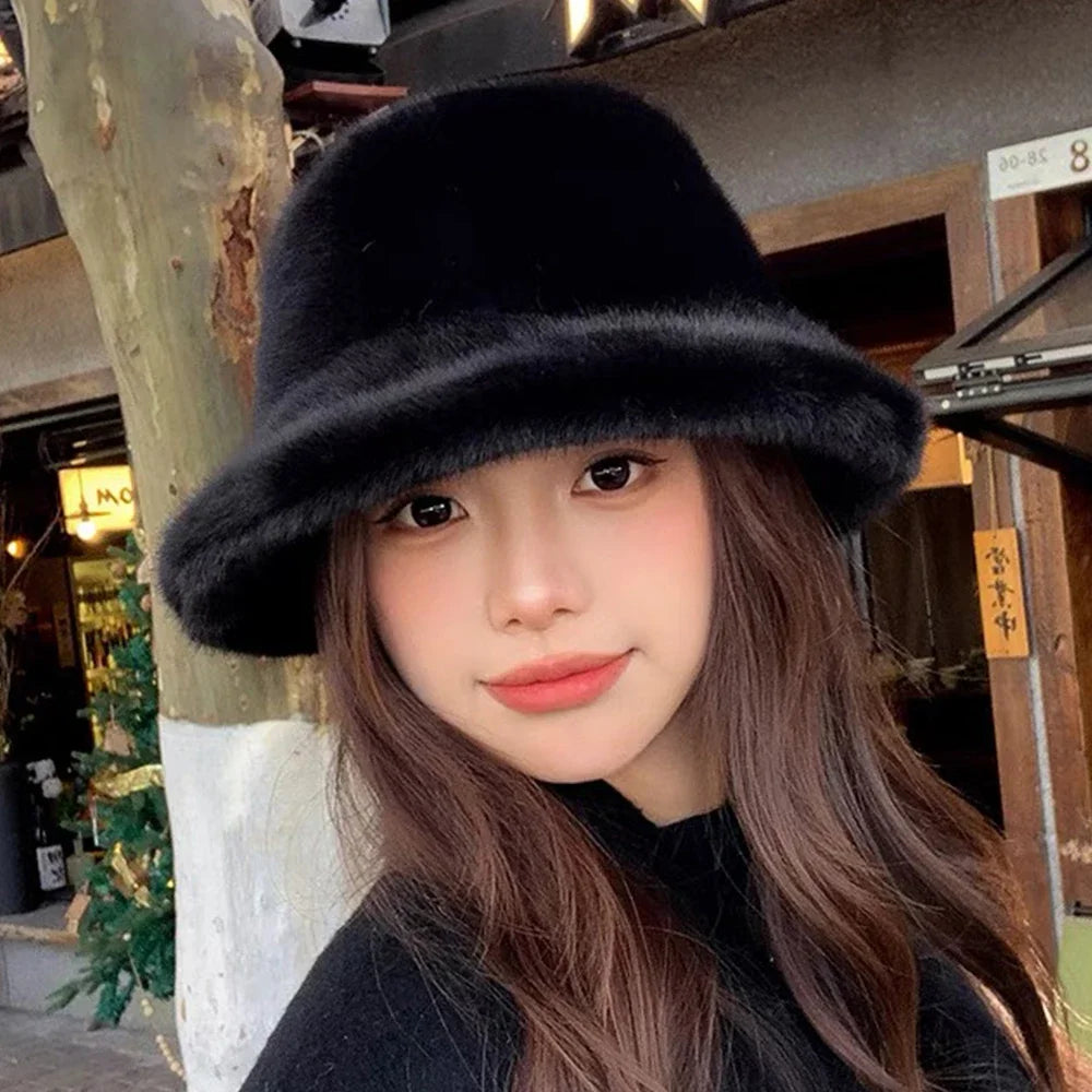 Fluffy Faux Fur Winter Bucket Hat