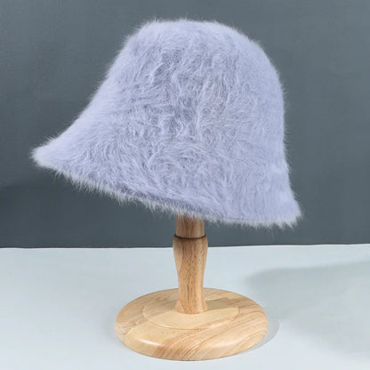 Women's Faux Fur Warm Bucket Hat