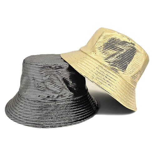 Golden Silver Plaid Bucket Hat