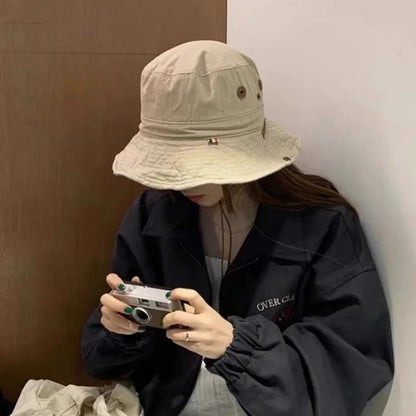 Unisex Solid Color Cotton Summer Bucket Hat