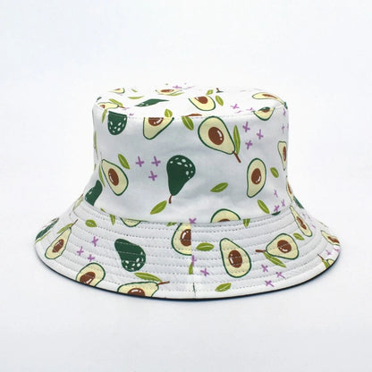 Unisex Avocado Print Reversible Bucket Hat