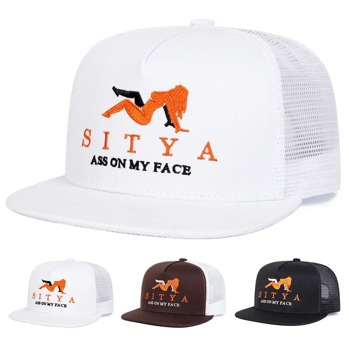 SITYA Letter Embroidery Hip Hop Snapback Cap