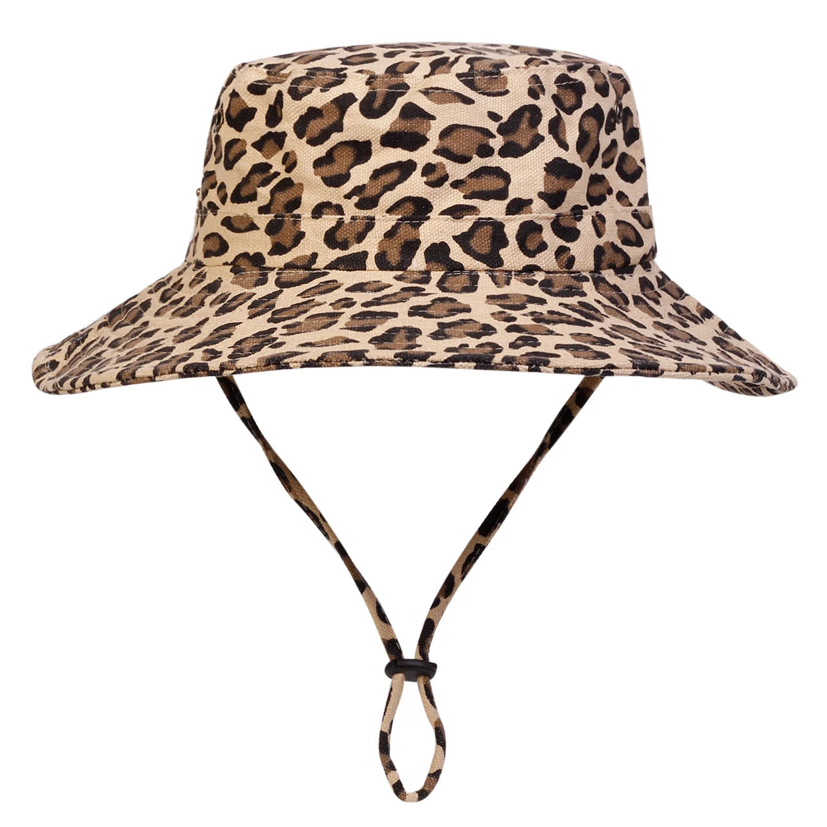 Leopard Print Wide Brim Bucket Hat Men
