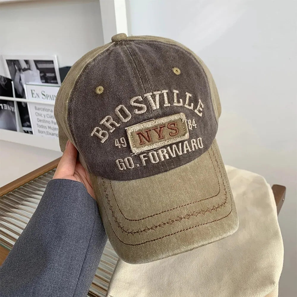 American Retro Letter Washed Baseball Cap