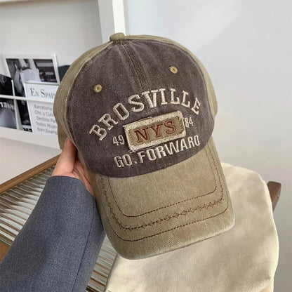 American Retro Letter Washed Baseball Cap