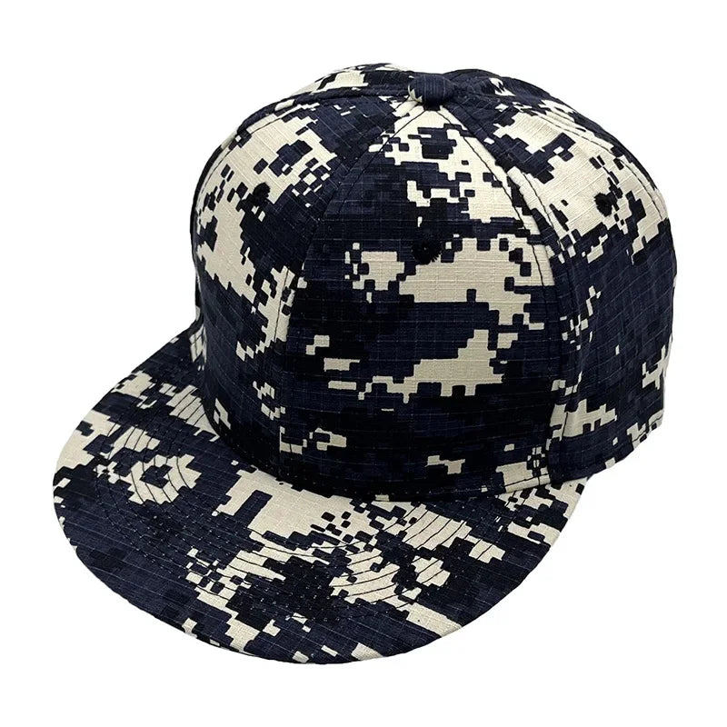 Digital Camo Harajuku Flat Brim Snapback Cap