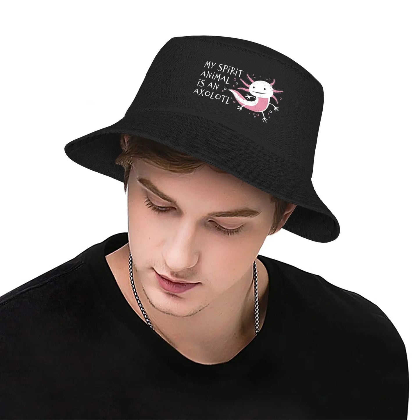 Cute Axolotl Spirit Animal Summer Bucket Hat