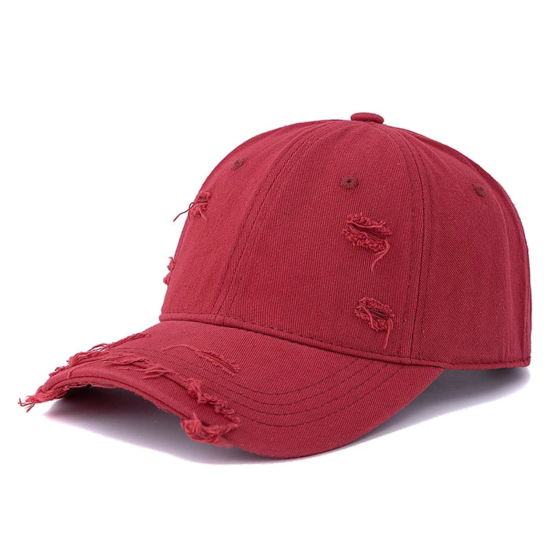 Washed Cotton Retro Distressed Baseball Cap