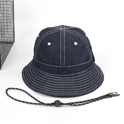 Vintage Denim Wide Brim Unisex Bucket Hat