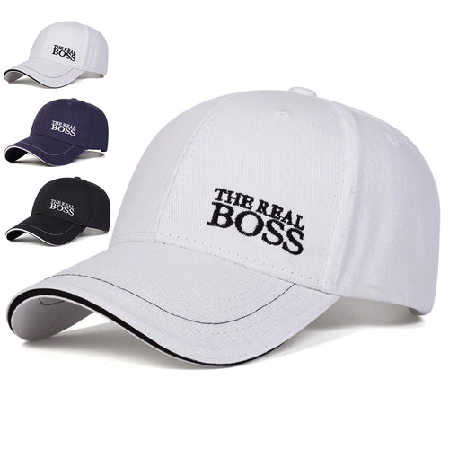 Unisex THE REAL BOSS Letter Embroidery Baseball Caps
