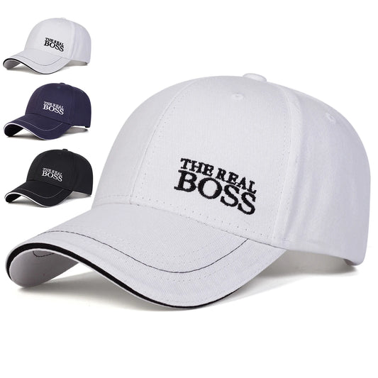 Unisex THE REAL BOSS Letter Embroidery Baseball Caps