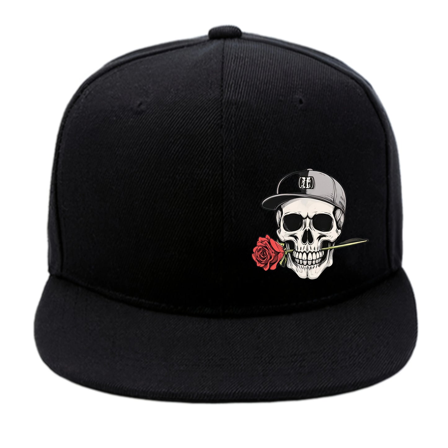 Unisex Skull Rose Vintage Hip Hop Snapback Cap