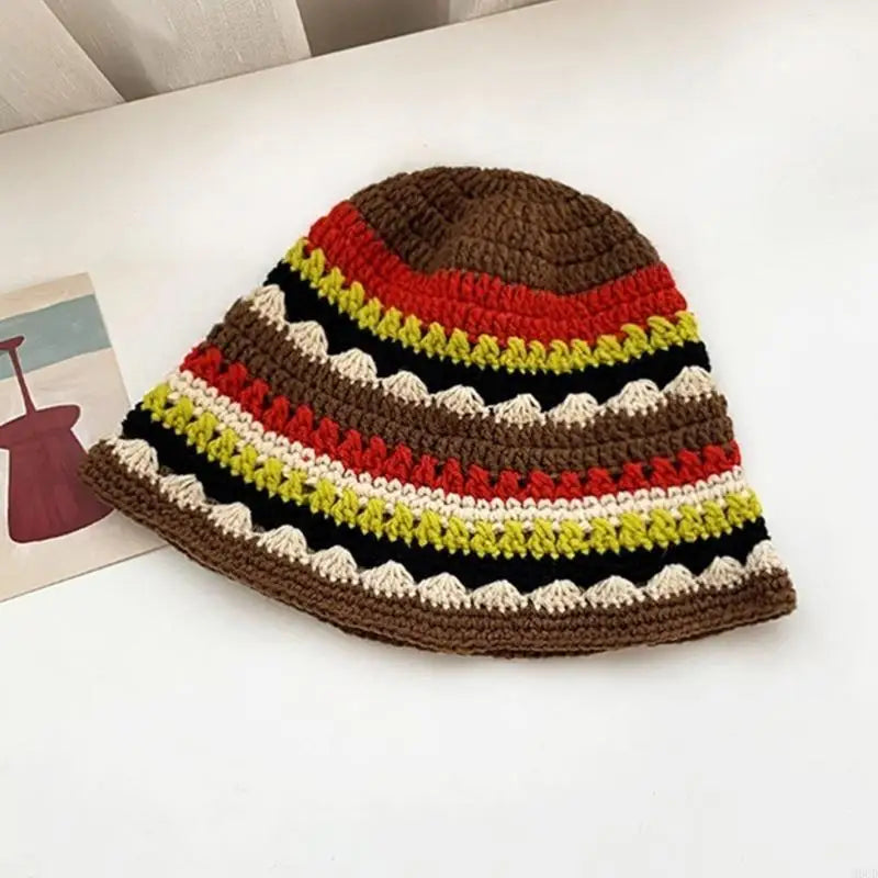 Crochet Wide Brim Anti UV Bucket Hat