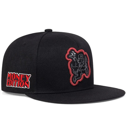 Unisex Money Playing Card Embroidery Baseball Cap