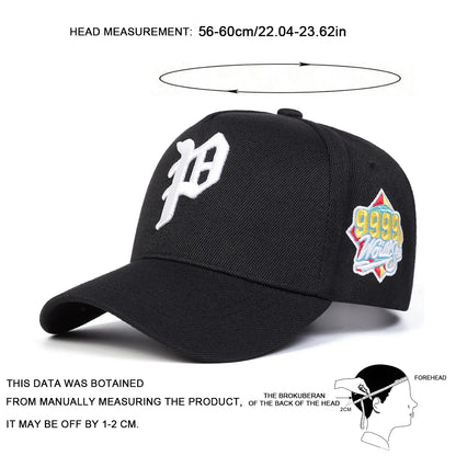 Unisex Gothic P Letter Embroidery Casual Baseball Cap