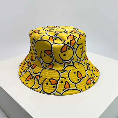 Yellow Duck Reversible Cartoon Bucket Hat