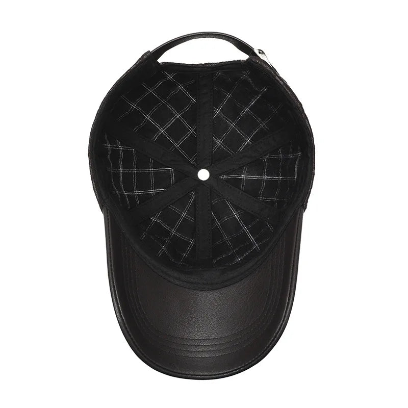 Classic Leather Winter Baseball Cap