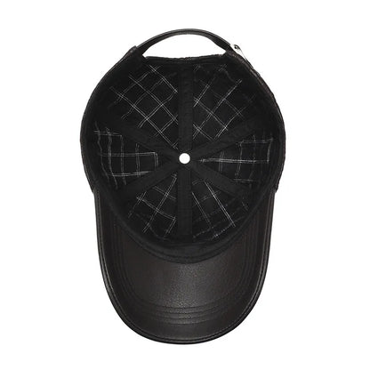 Classic Leather Winter Baseball Cap