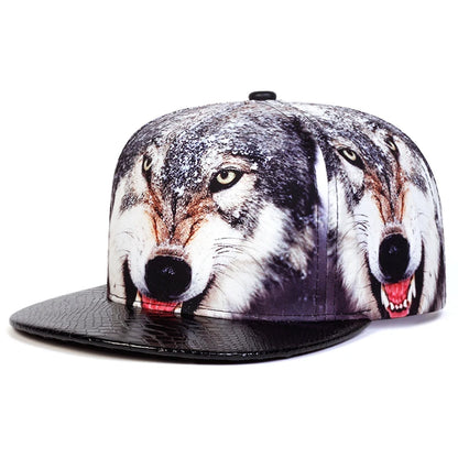 Animal Print Street Hip Hop Flat Brim Cap